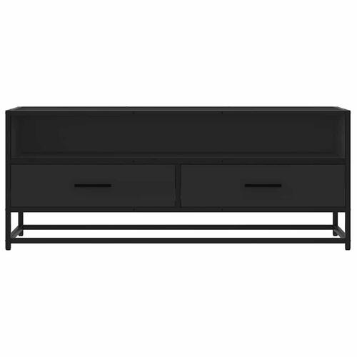 Tv-bord 100x34,5x40 cm konstrueret træ og metal sort