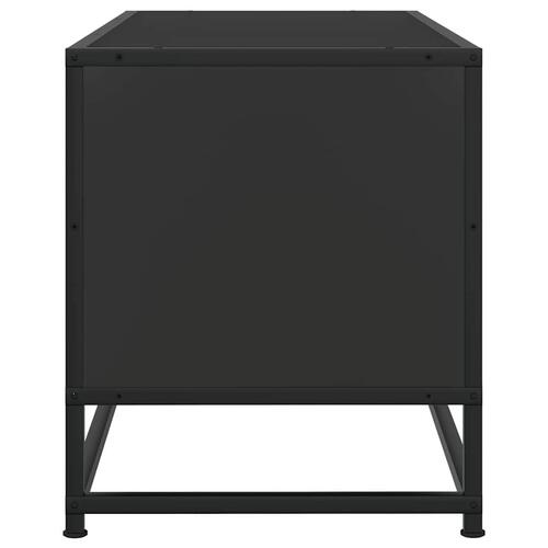 Tv-bord 100x34,5x40 cm konstrueret træ og metal sort
