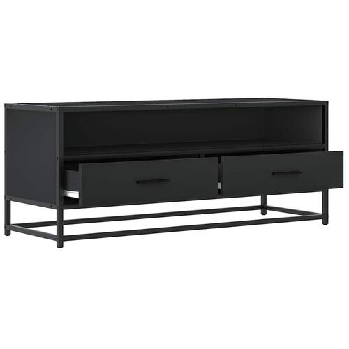 Tv-bord 100x34,5x40 cm konstrueret træ og metal sort