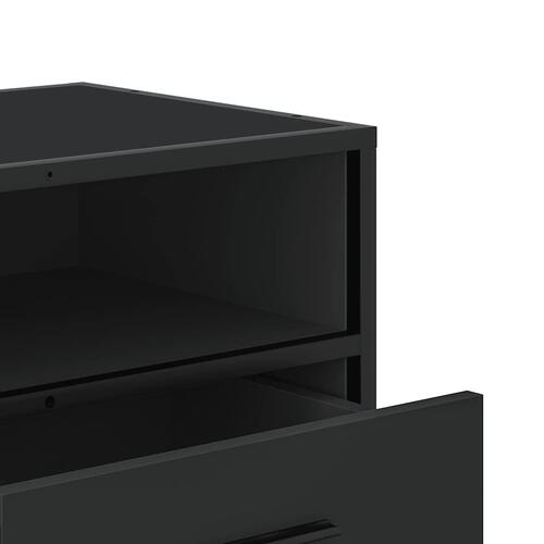 Tv-bord 100x34,5x40 cm konstrueret træ og metal sort