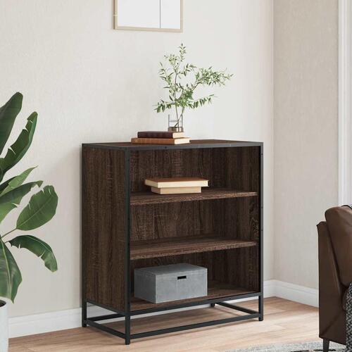 Skab 68x35x76 cm konstrueret træ og metal brun egetræsfarve