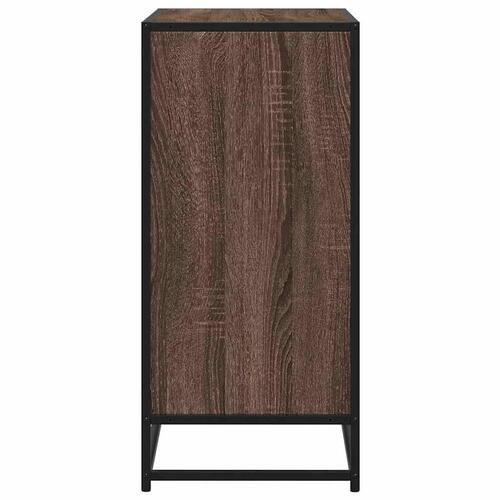 Skab 68x35x76 cm konstrueret træ og metal brun egetræsfarve
