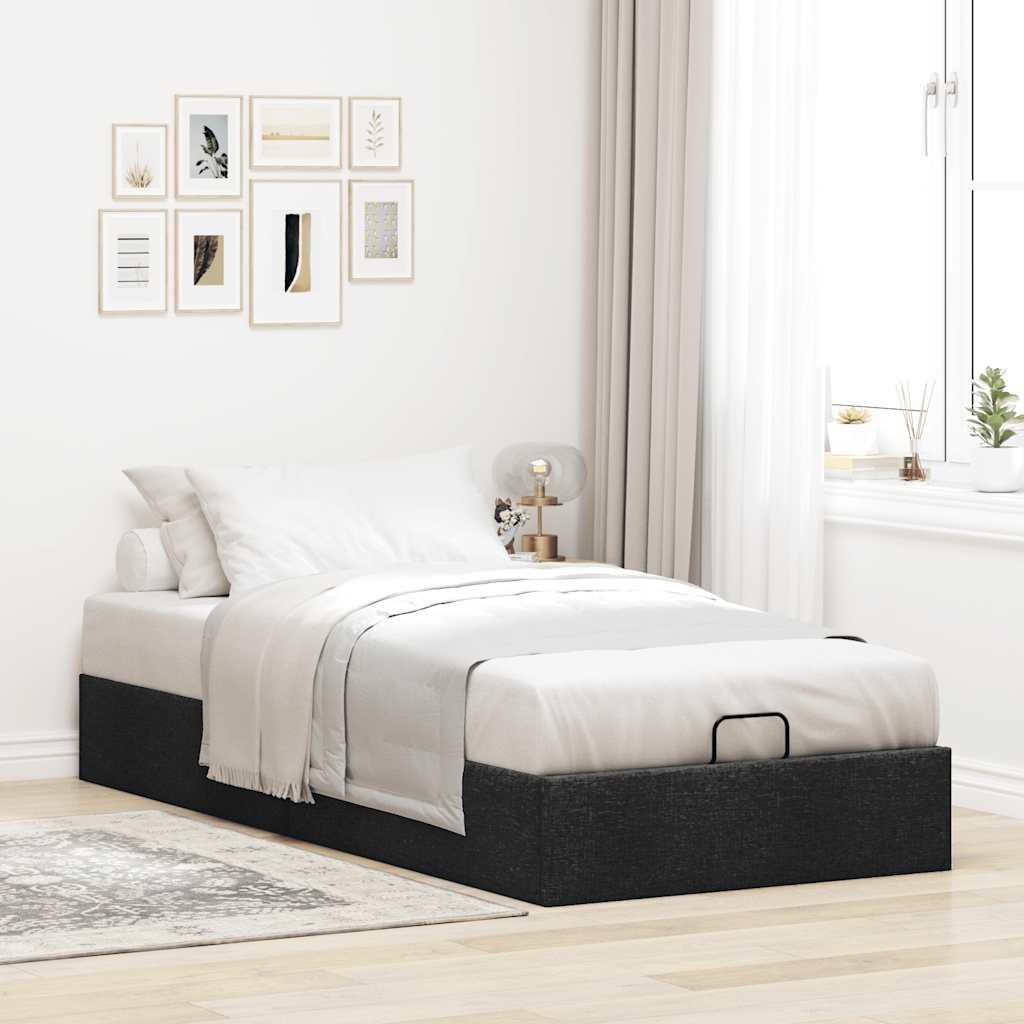 Osmannisk sengeramme uden madras 80x200 cm stof sort billede