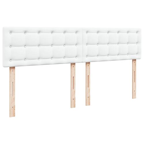 Osmannisk seng med madrasser & LEDs 180x200 cm kunstlæder hvid