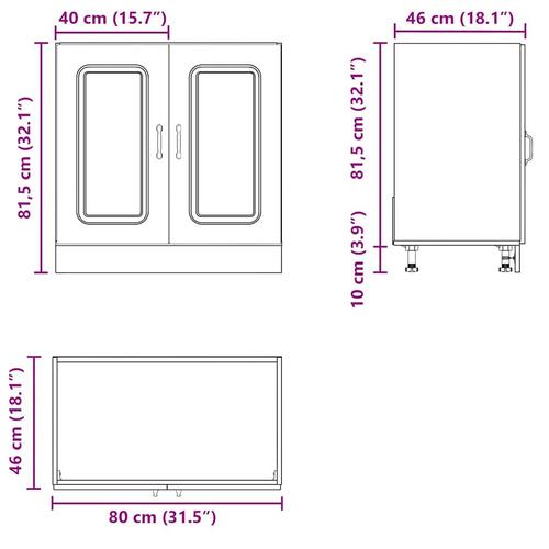 Underskab til vask Kalmar 80x46x81,5 cm konstrueret træ hvid