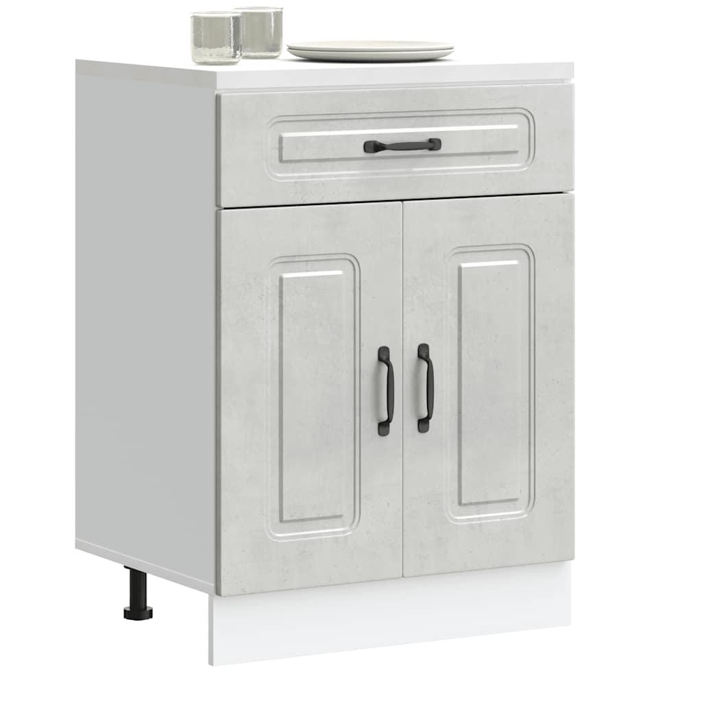 Køkkenunderskab Kalmar konstrueret træ beton grå