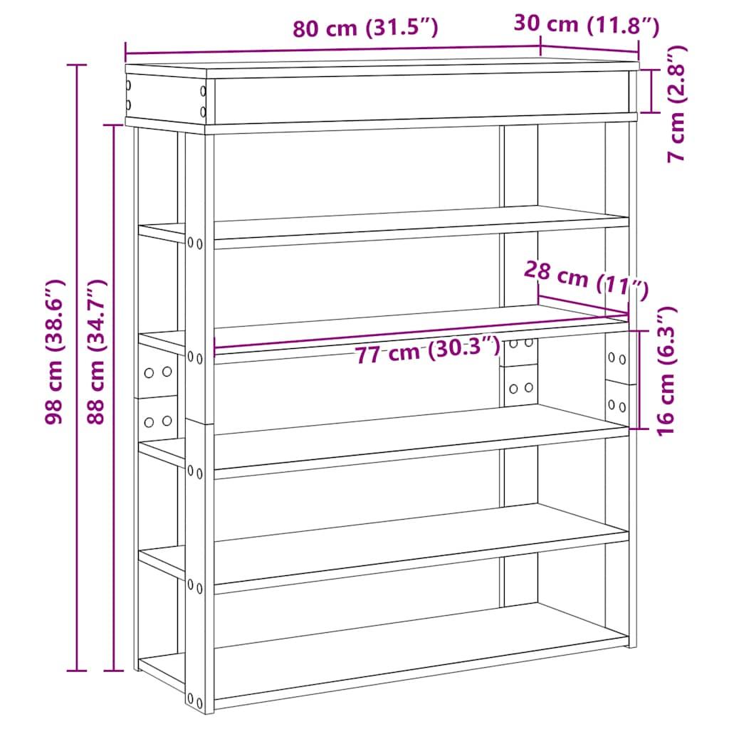 Skoreol 80x30x98 cm konstrueret træ kunsteg