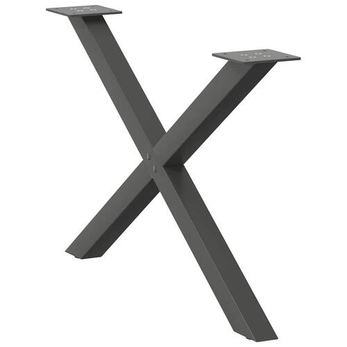 Sofabordben X-formet 2 stk 70x(42-43) cm stål antracitgrå