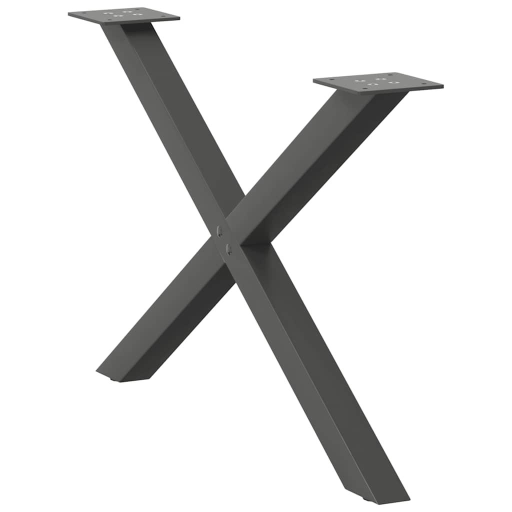 Sofabordben X-formet 2 stk 70x(42-43) cm stål antracitgrå
