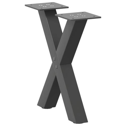 Sofabordben X-formet 2 stk 40x(30-31) cm stål antracitgrå