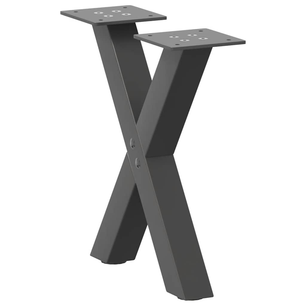Sofabordben X-formet 2 stk 40x(30-31) cm stål antracitgrå