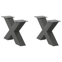 Sofabordben X-formet 2 stk 50x(30-31) cm stål antracitgrå