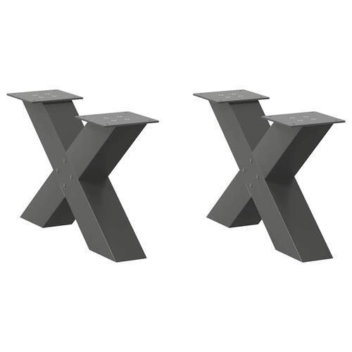 Sofabordben X-formet 2 stk 50x(30-31) cm stål antracitgrå