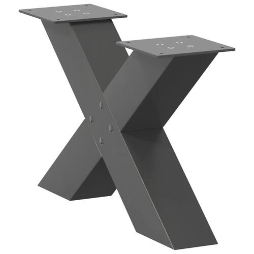 Sofabordben X-formet 2 stk 50x(30-31) cm stål antracitgrå