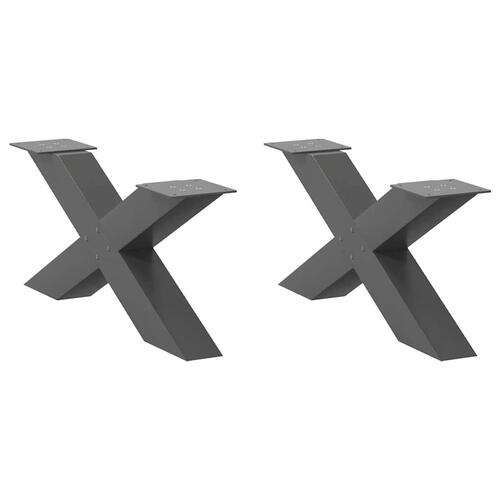 Sofabordben X-formet 2 stk 70x(30-31) cm stål antracitgrå