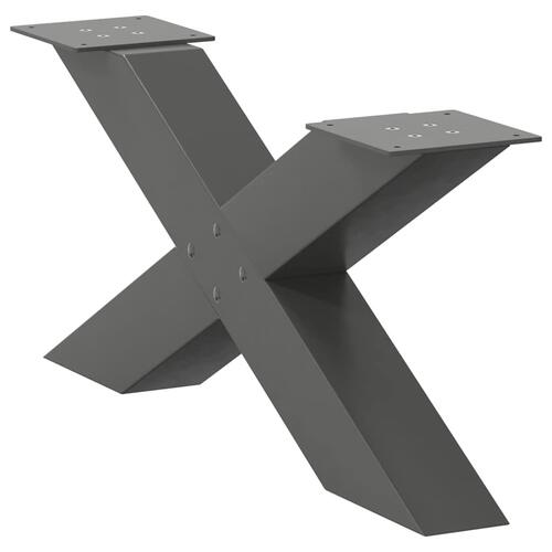Sofabordben X-formet 2 stk 70x(30-31) cm stål antracitgrå