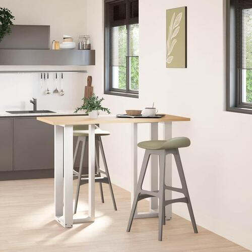 Barbordsben T-formet 2 stk 40x35x(100-101) cm stål hvid