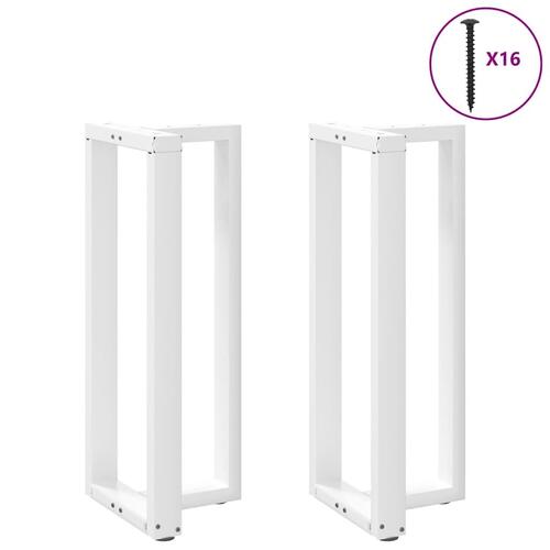 Barbordsben T-formet 2 stk 40x35x(100-101) cm stål hvid