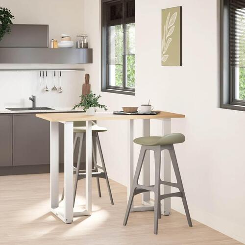 Barbordsben T-formet 2 stk 60x35x(100-101) cm stål hvid