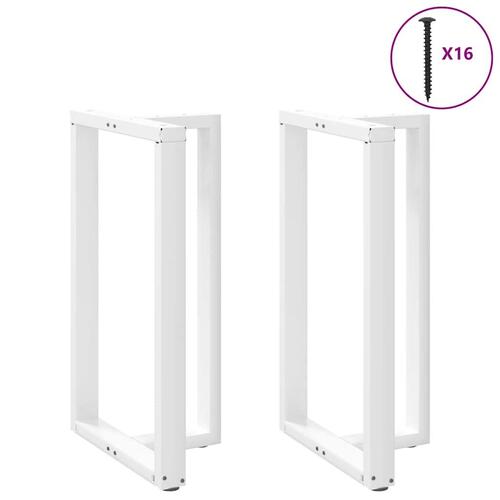 Barbordsben T-formet 2 stk 60x35x(100-101) cm stål hvid