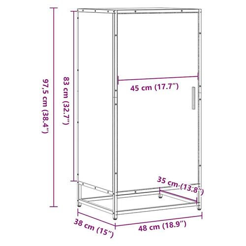 Skoreol 48x38x97,5 cm konstrueret træ sonoma-eg