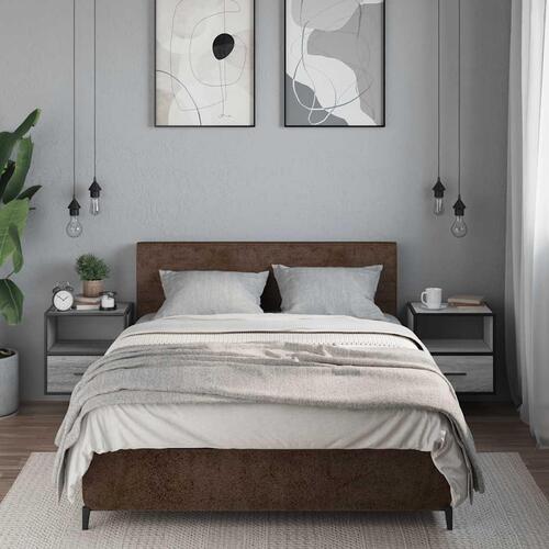 Væghængte sengeborde 2 stk. 40x31x39,5 cm grå sonoma-eg