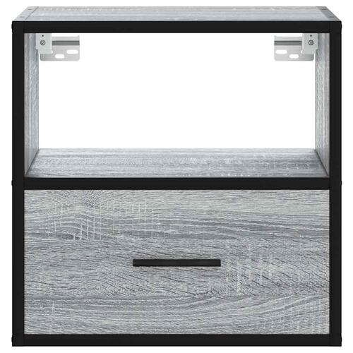 Væghængte sengeborde 2 stk. 40x31x39,5 cm grå sonoma-eg