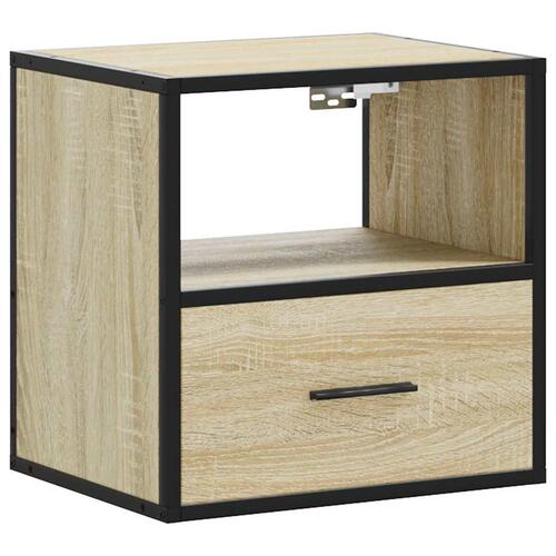 Væghængt sengebord 40x31x39,5 cm sonoma-eg