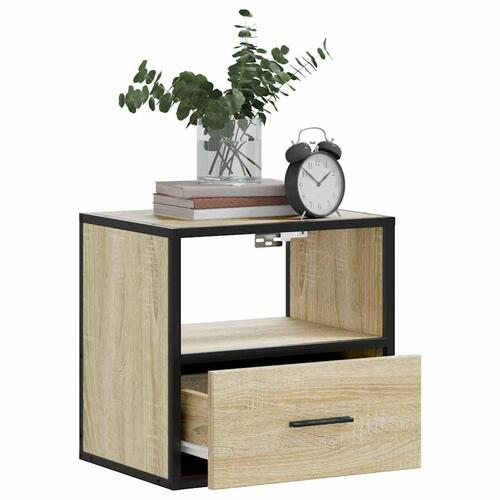 Væghængt sengebord 40x31x39,5 cm sonoma-eg