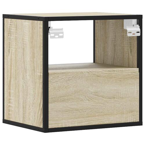 Væghængt sengebord 40x31x39,5 cm sonoma-eg
