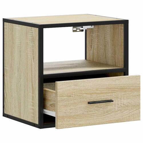 Væghængt sengebord 40x31x39,5 cm sonoma-eg