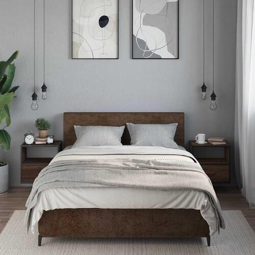 Væghængte sengeborde 2 stk. 40x31x39,5 cm brun egetræsfarve