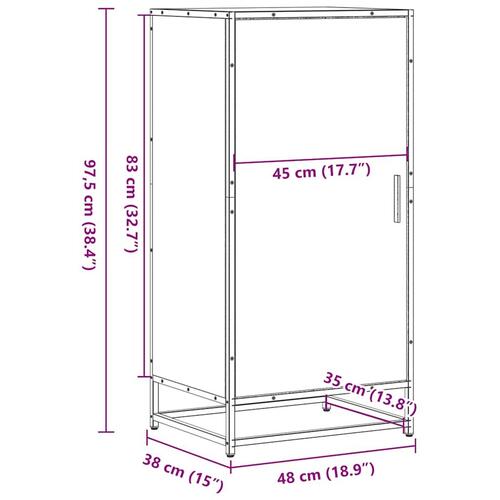 Skostativ 48x38x97,5 cm konstrueret træ sort