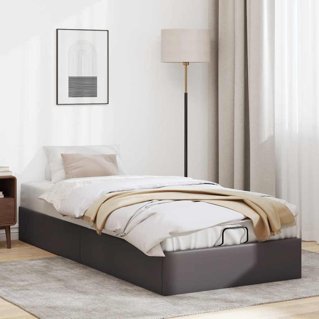 Osmannisk sengeramme uden madras 90x200 cm kunstlæder grå billede