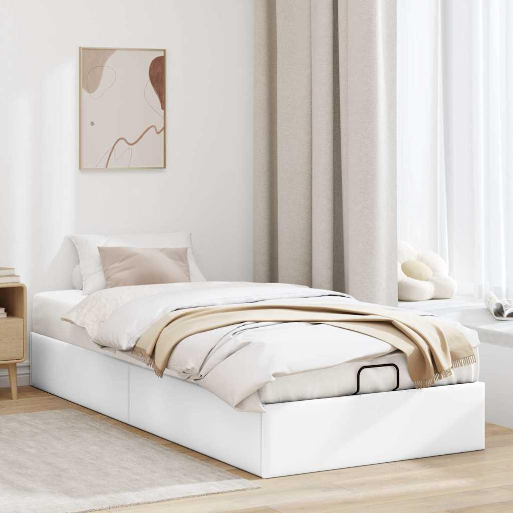 Osmannisk sengeramme uden madras 90x200 cm kunstlæder hvid billede