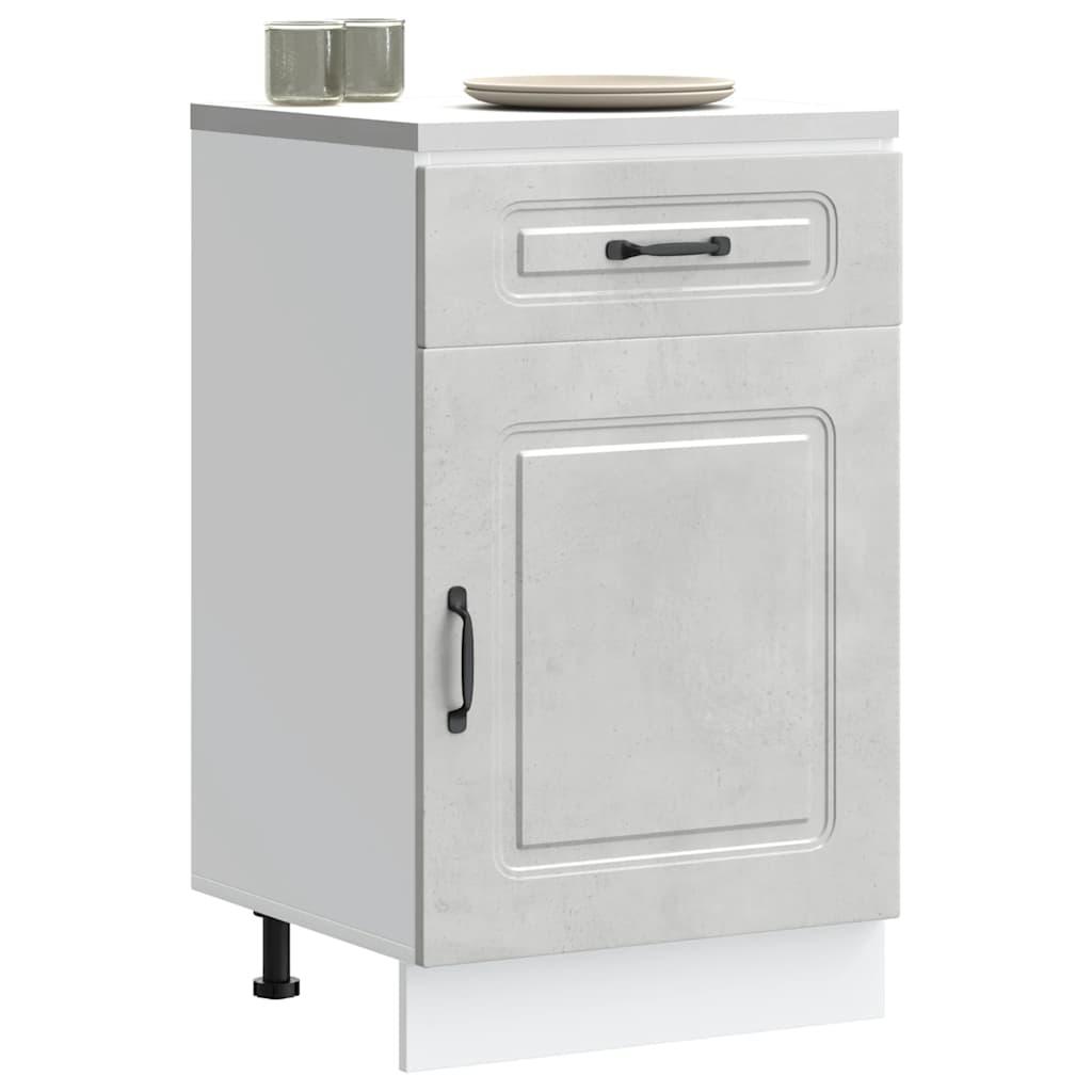 Køkkenunderskab Kalmar konstrueret træ beton grå