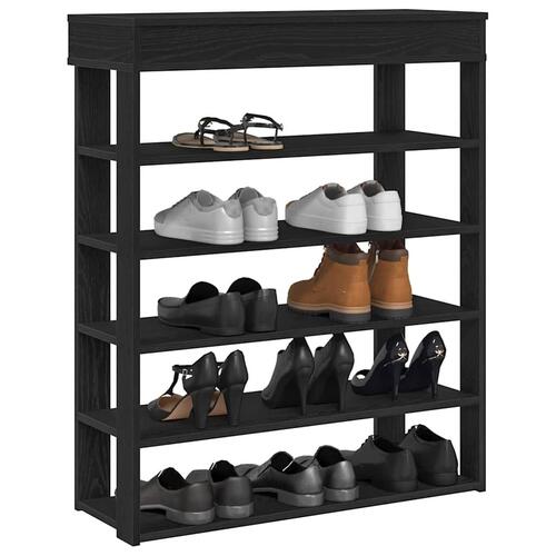 Skostativ 80x30x98 cm konstrueret træ sort