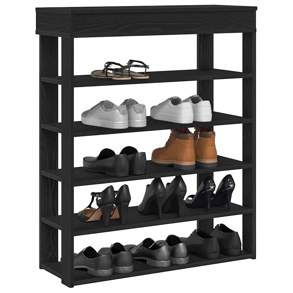 Skostativ 80x30x98 cm konstrueret træ sort