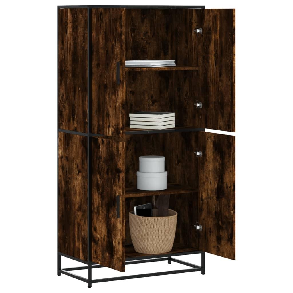 Skab 68x35x139 cm konstrueret træ røget egetræsfarve