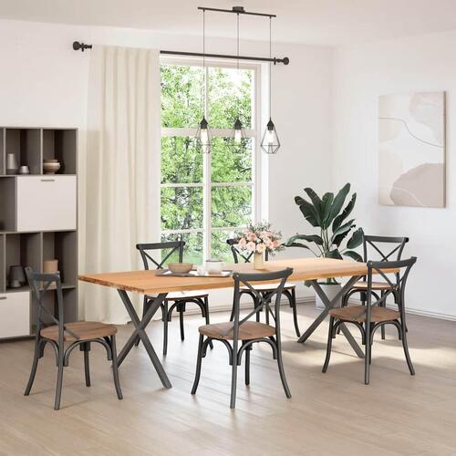 Spisebordsben X-formet 2 stk. 90x(72-73) cm stål antracitgrå