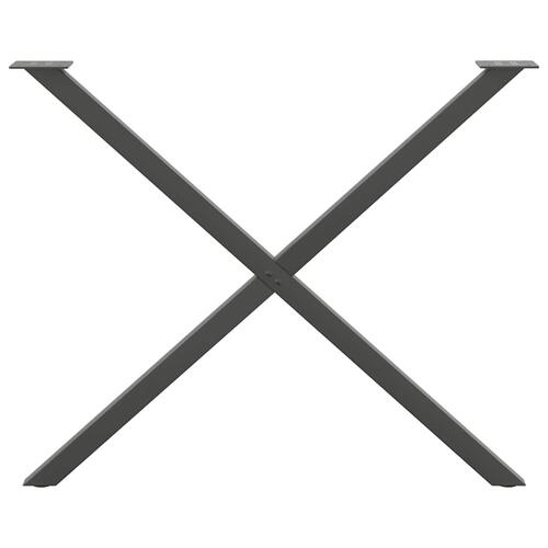 Spisebordsben X-formet 2 stk. 90x(72-73) cm stål antracitgrå