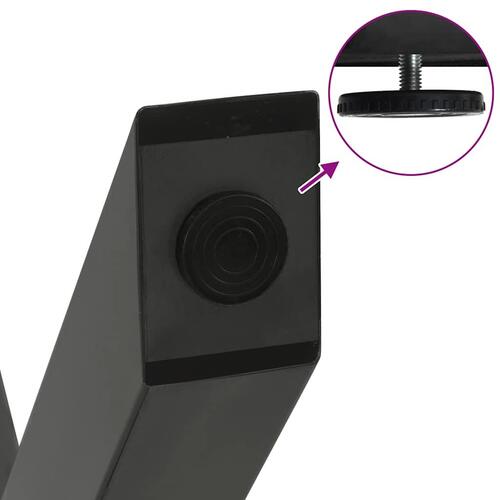 Spisebordsben X-formet 2 stk. 90x(72-73) cm stål antracitgrå