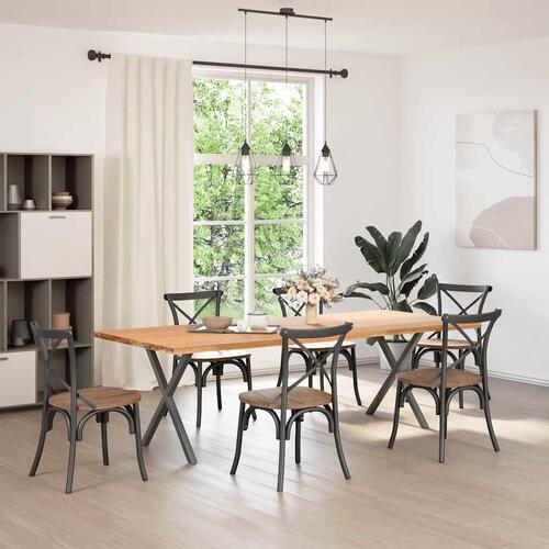 Spisebordsben X-formet 2 stk. 70x(72-73) cm stål antracitgrå