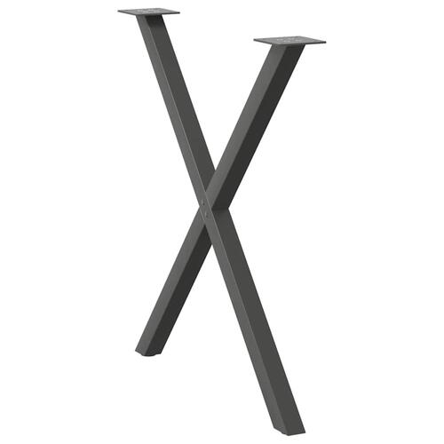 Spisebordsben X-formet 2 stk. 70x(72-73) cm stål antracitgrå