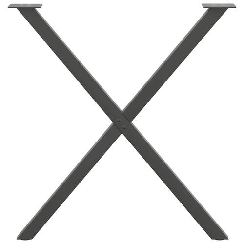 Spisebordsben X-formet 2 stk. 70x(72-73) cm stål antracitgrå