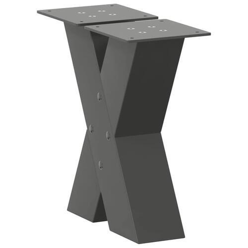 Sofabordben X-formet 2 stk 30x(30-31) cm stål antracitgrå