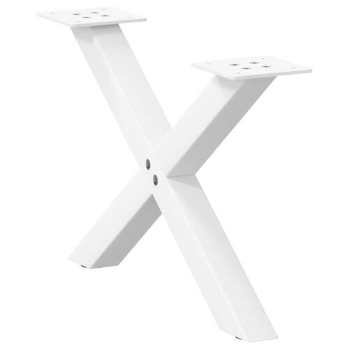 Sofabordben X-formet 2 stk 50x(30-31) cm stål hvid