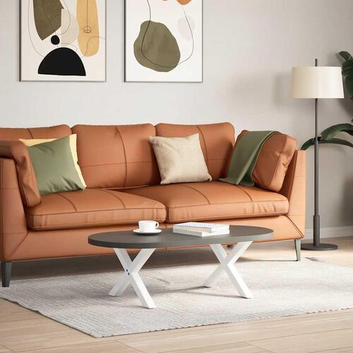 Sofabordben X-formet 2 stk 50x(30-31) cm stål hvid