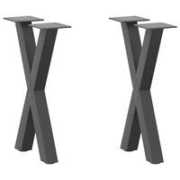 Sofabordben X-formet 2 stk 38x(42-43) cm stål antracitgrå