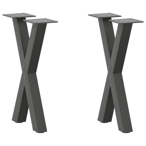 Sofabordben X-formet 2 stk 38x(42-43) cm stål antracitgrå